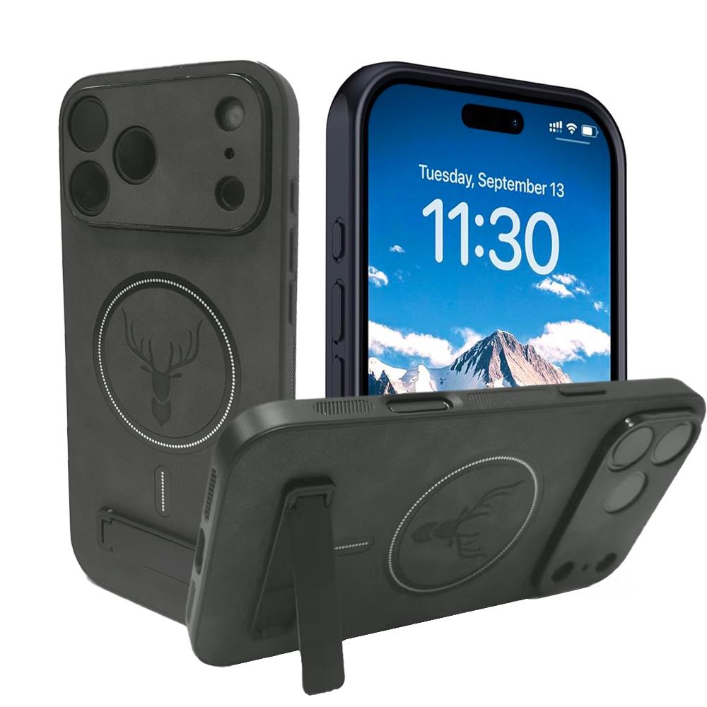 

UYUXIO Magnetic Mobile Phone Case with Kickstand for iPhone 17 15 16 14 Pro Max Plus 13 12 11 Stand Cover Cases with Holder iPhone 16 Pro