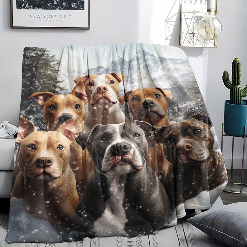 Pit Bull,pattern Flannel Blanket, High quality Comfortable for All Seasons, Home Decor, Warmth and Comfort, Perfect for Gifts.