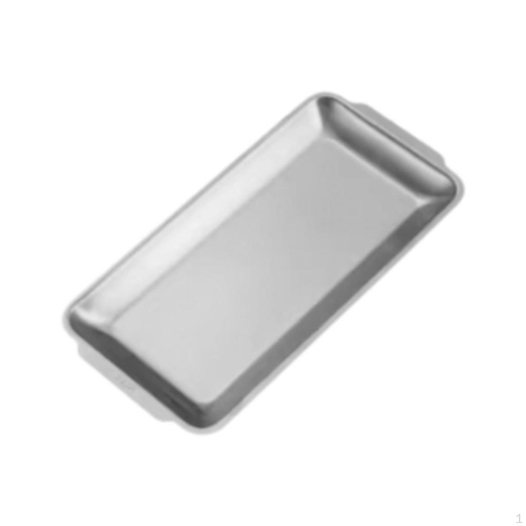 Stainless Steel Serving Tray Metal Food Matte Dish Rectangle Dinner Plate Organizer