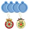 Fancyfamily 4 Stück DIY Kristall Tropfenkleber Rund Hängende Silikonform Weihnachtsdekorationsanhänger Runde Schlüsselanhängerform