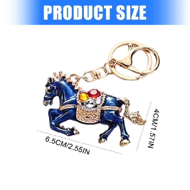 2026 Chinese Zodiacal Horse Keychain Bedazzled Rhinestones Artistic 3D Model Portable for Everyday Essential