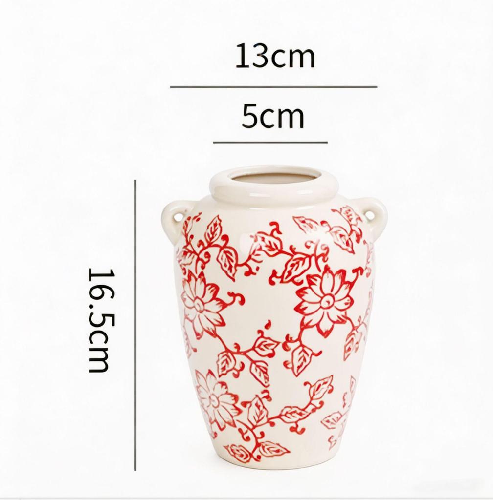 Blue & White Retro Porcelain Vase for Living Room Decor – Ideal for Fresh or Dried Flowers
