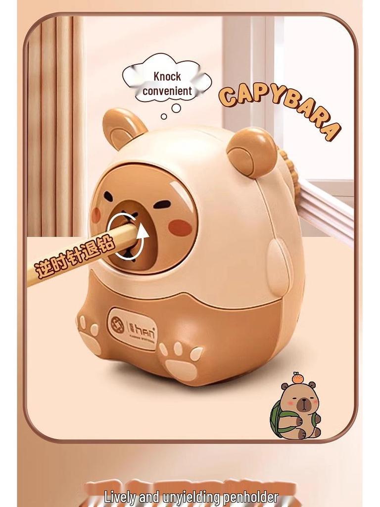 Capybara Cartoon Automatic Hand-Cranked Pencil Sharpener for Students
