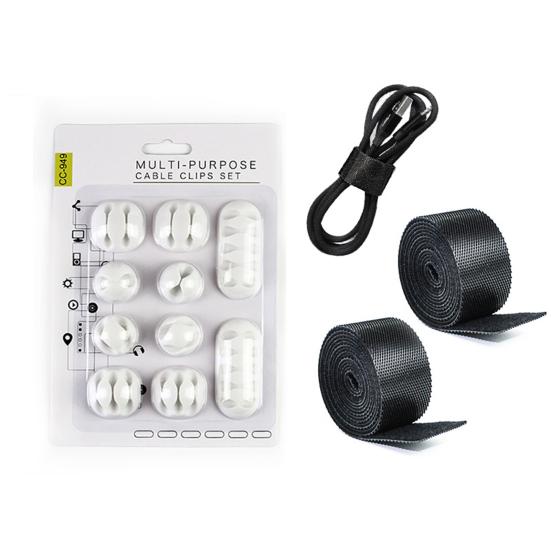 1 Set Small Cable Organizer Easy Use TPR Compact Portable Multifunctional Wire Holder Clip Tie for Daily Use