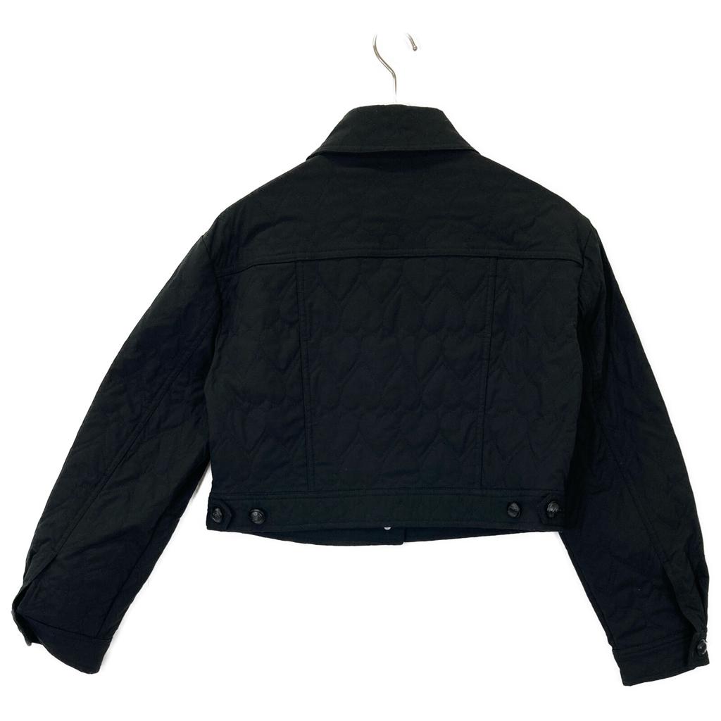 DOUBLE STANDARD CLOTHING Black Heart Quilted Short Jacket Jacket 38 blackUsed