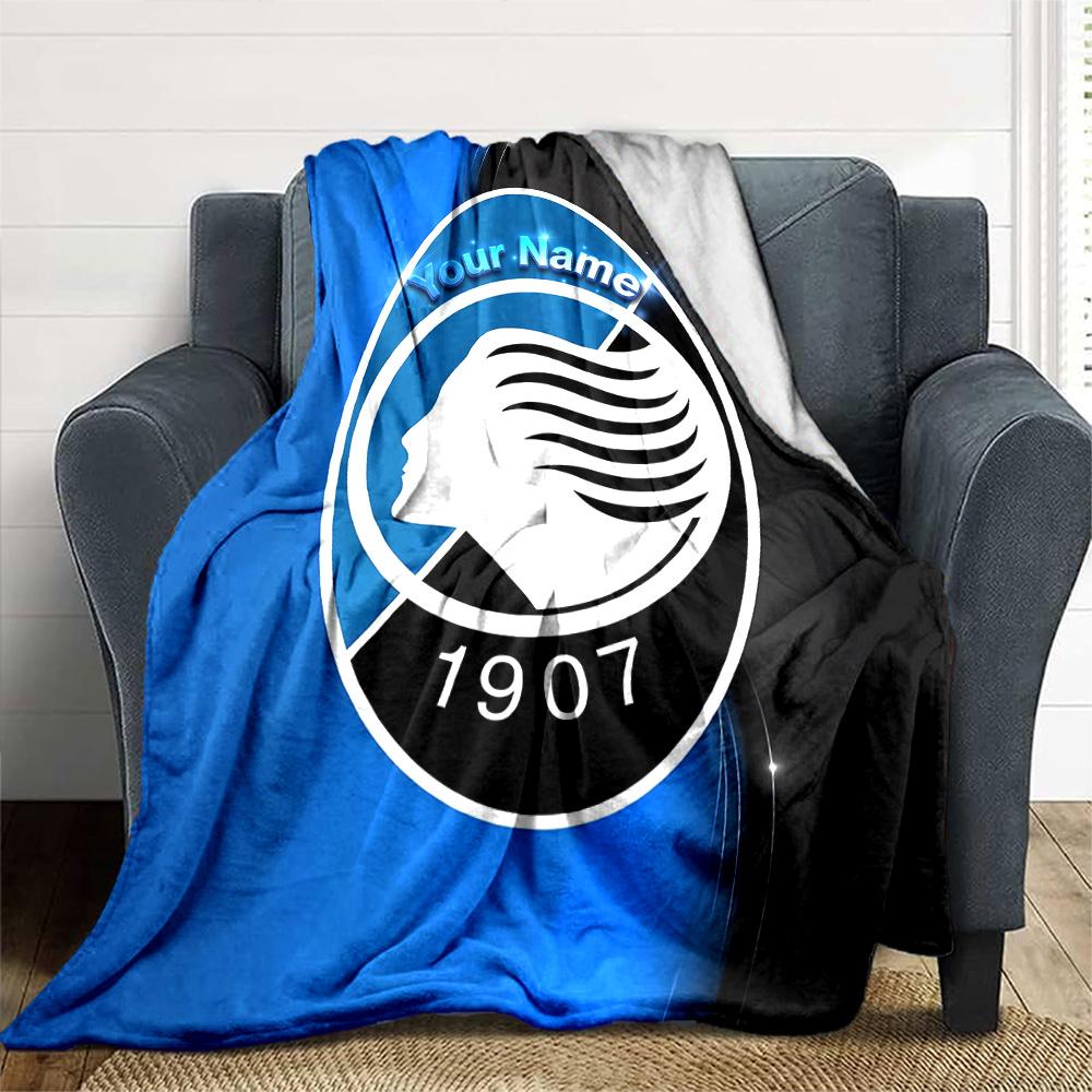 1pc Atalanta Bergame Blanket with Custom Name, Gift, for Men and Women, Soft Blanket, Good for Sofa Bed Couch Travel, Lightweight Flannel Blanket