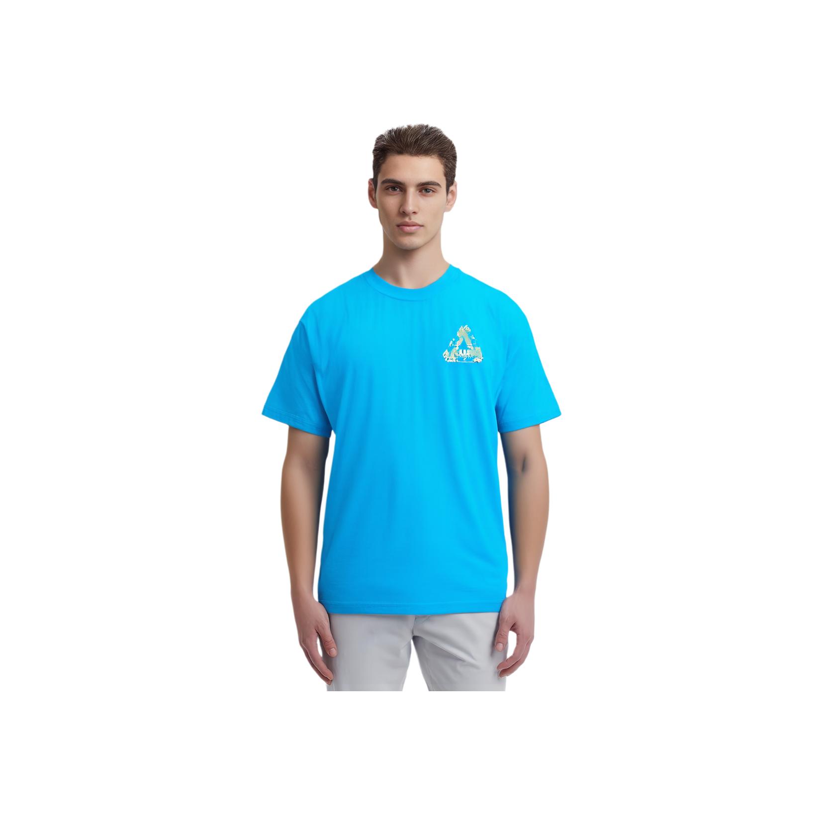 PALACE FW21 Ultimo Tri-eye T-Shirt Blue Triangle Logo Print Crew Neck Short Sleeve T-Shirt Unisex P21TS242 S