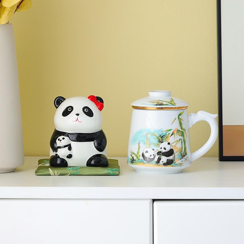 Hand gift Chengdu panda tea merchandise company business gifts practical hand gift to foreigners souvenir staff
