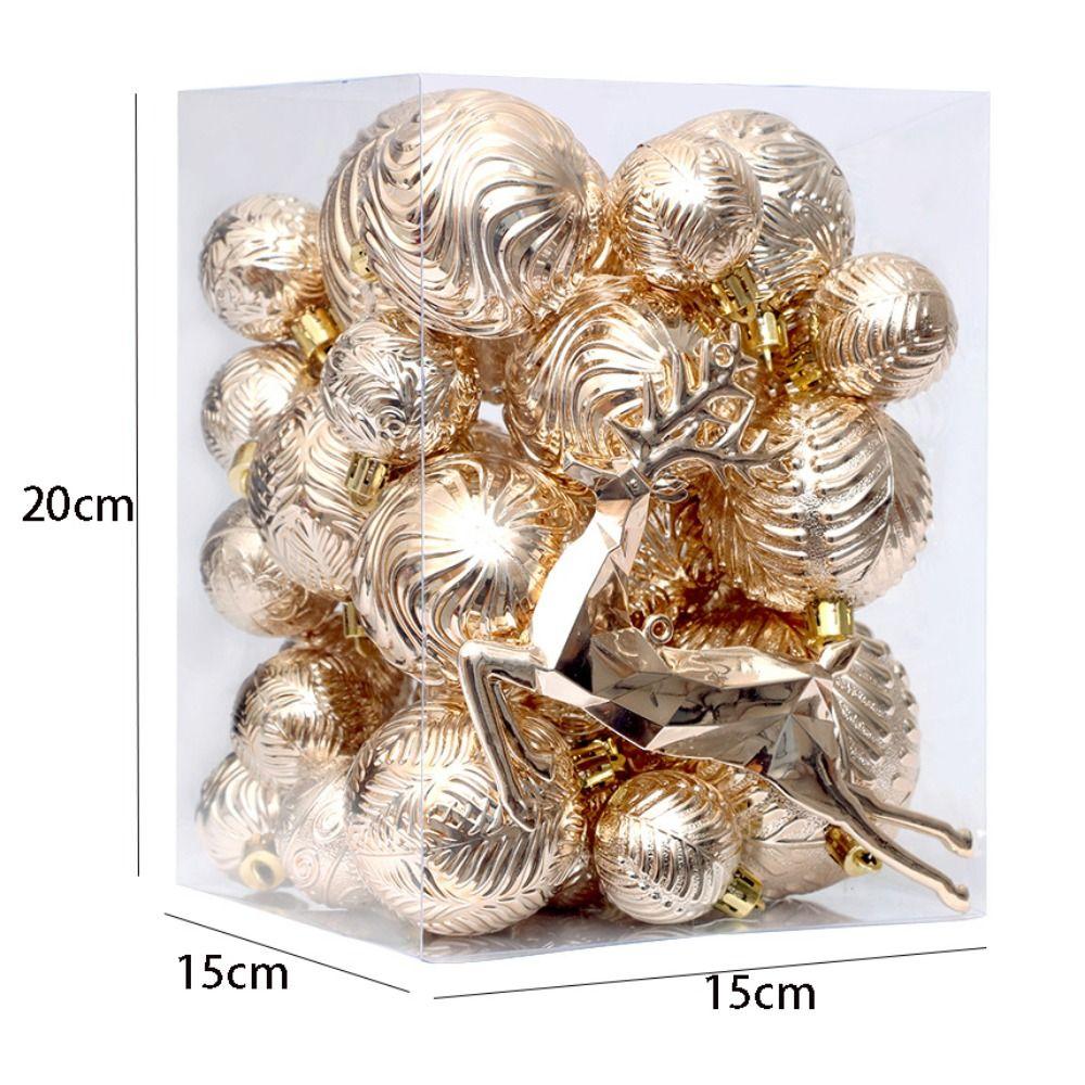 40pcs Champagne Gold Christmas Tree Decoration Pendant Delicate Hanging Ornament Xmas