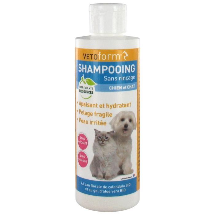 Shampooing sans rinçage - Vetoform - Spécial Chat - 200ml - Hydratant - Parfumé au Calendula