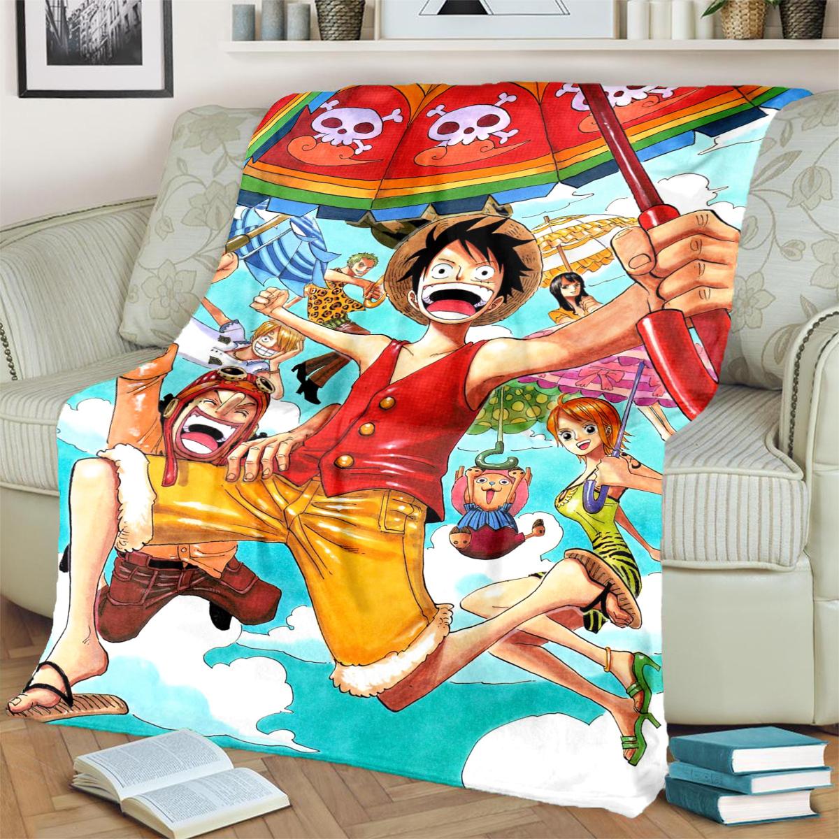 

ONE PIECE Decor Flannel Blanket Warm for Bedrooms, Sofas, Chairs, Travel and Picnics 75x90cm