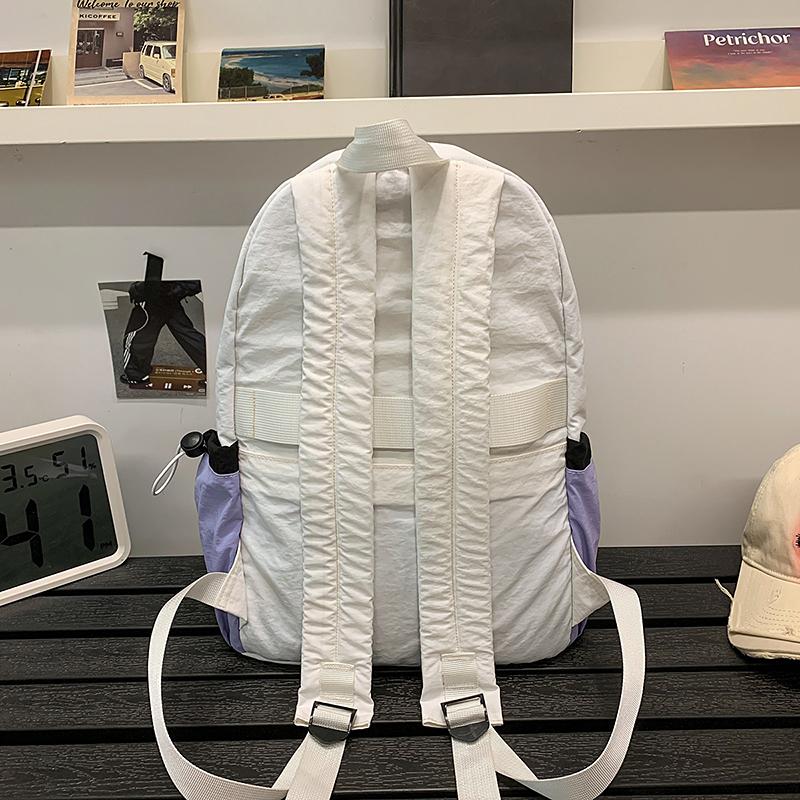 Lightweight Color Block Sports Backpack Large Capacity Student Schoolbag