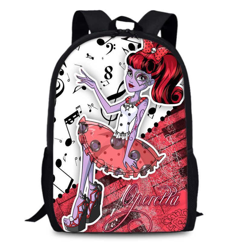 Monster High Unisex 15in Backpack Ergonomic Support Oxford Fabric Schoolbag