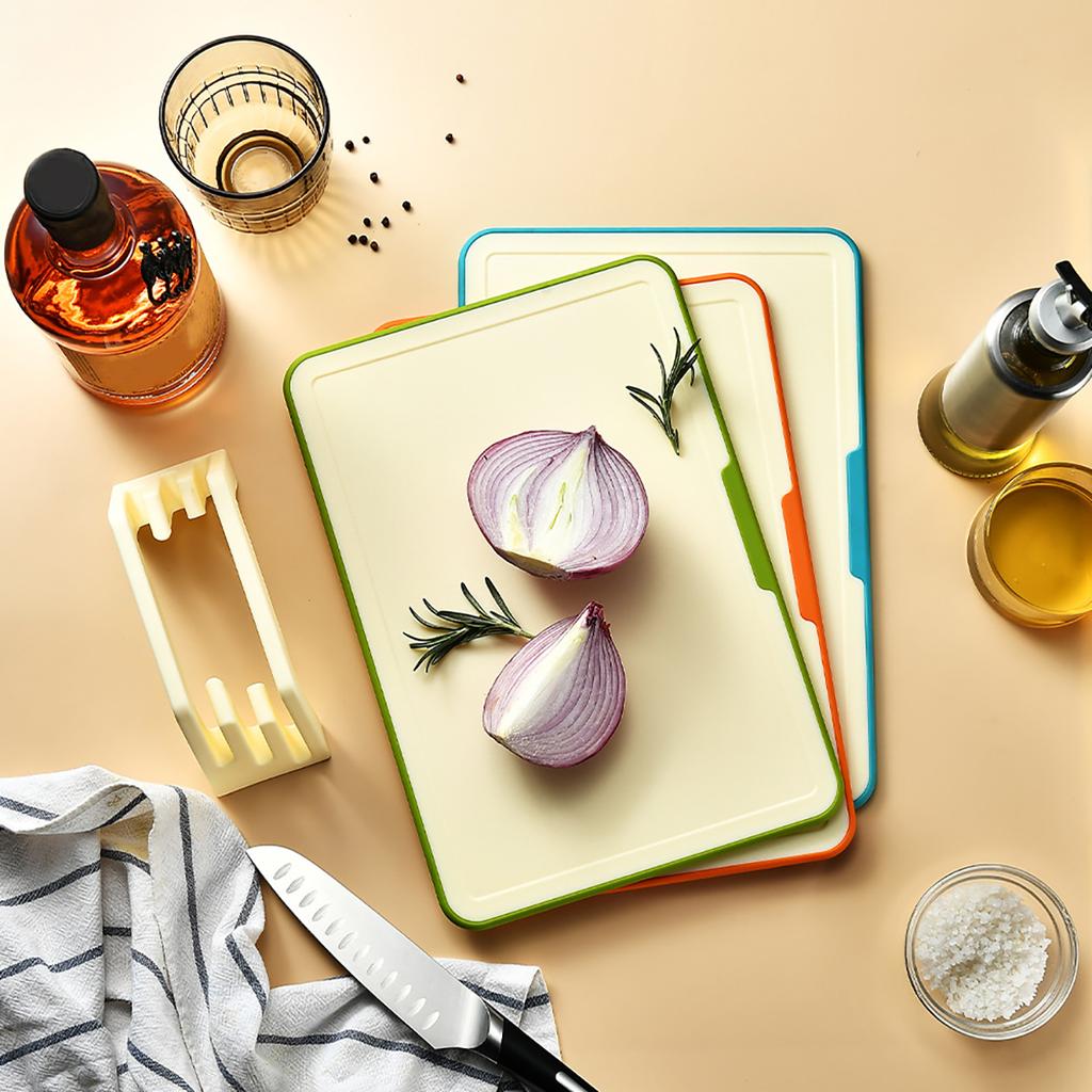 1/3pcs Plastic Double Cutting Board Kitchen Thick Cutting Board with Storage Base Meat Vegetable Classification Cutting Board