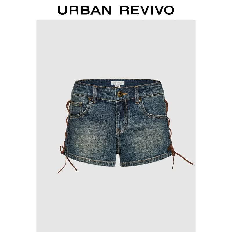 UR 2026 Autumn Women s Side Tie Denim Shorts 27