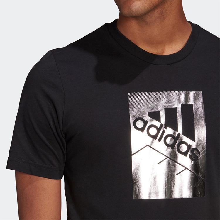 adidas T Shirts Men's Black Crew Neck Moderate Straight Fit GL3033