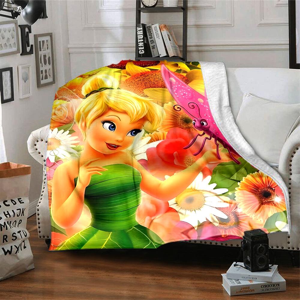 1pc T-Tinkerbell2 Blanket, Gift, for Men and Women, Soft Blanket, Good for Sofa Bed Couch Travel, Lightweight Flannel Blanket
