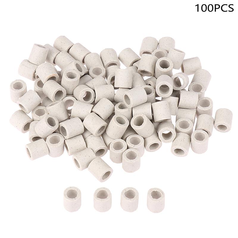 100 Stück Keramikrohr mit Einzelbohrung, hochtemperaturbeständig, Isolierrohr, elektronisches Kabelbündel, Porzellanbuchse