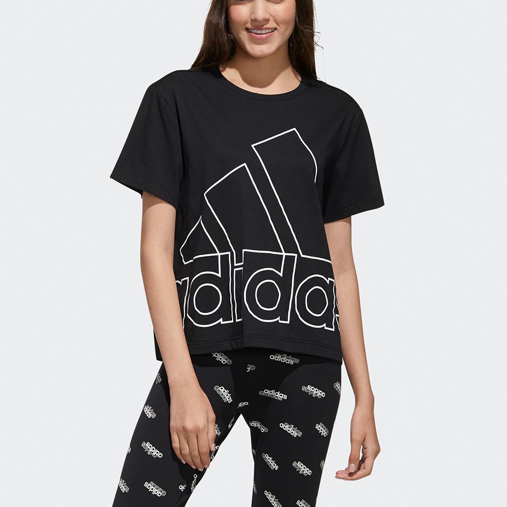 New Adidas Set in Sleeve T Shirt Women's Black GK3330