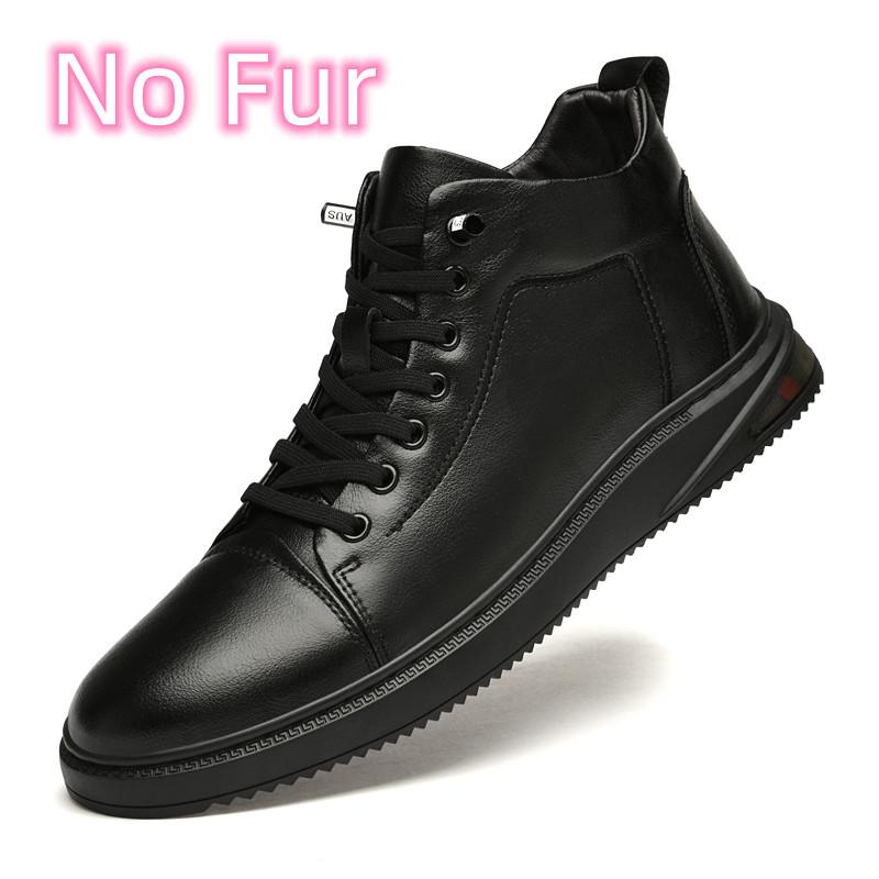 Fashion Men Boots 2024 New Mens Sneakers Classic High Top Male Comfortable Walking Shoe Genuine Leather Warm Winter Boots Men