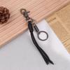 Cowhide Genuine Leather Keychain Handmade Car Keychian Personalized Cowhide Tassel Key Chain  Gift