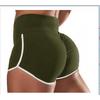 New Summer Women's Large Size Sexy Solid Color High Waist Hemming Color Matching Sports Running Tight Hip Shorts