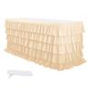 Ruffled Table Skirt 5-Tier Pleated Chiffon Tablecloth Reusable Tutu Table Skirt for Classroom Teacher Desk Back To School Birthday Party Cake Dessert