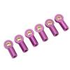 6Pcs Aluminum Alloy M3 Link Rod Tie Rod End Ball Head Joint Holder for 110 RC Car Purple