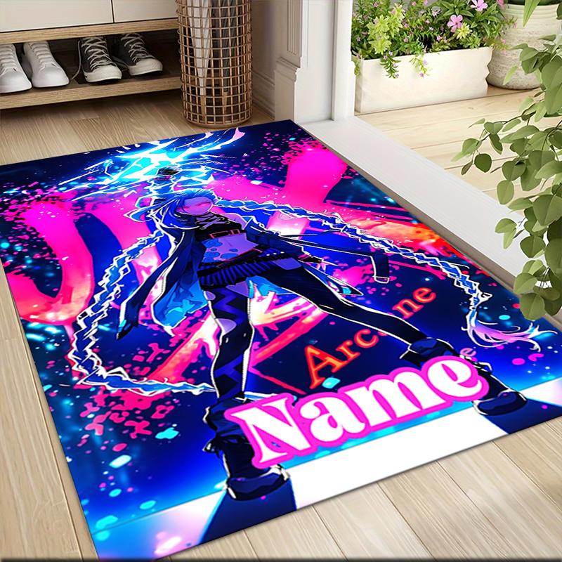 Custom Name Electric Arcane Dance Carpet Rug Customizable Soft Washable Anti-Slip Home Living Room Sofa Mats Personalized Rug. 0909146