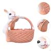 Bunny Figurine Easter Egg Basket Sculpture Decor Craft Flower Pot Rabbit Statue for Flowerbed