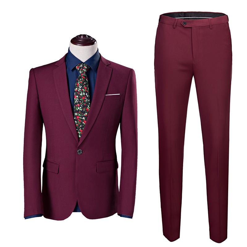 Korean Style Slim Fit Men's Professional Wedding Suit Set