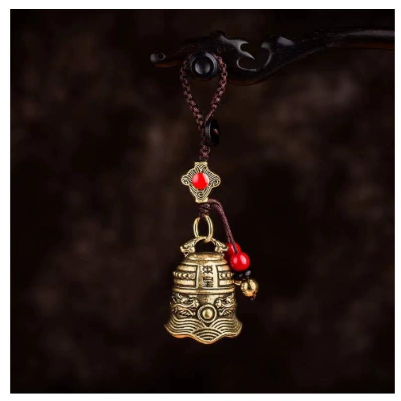 Key Chain Rings Hanging Vintage Brass Tibetan Buddhism Keychains Lanyard Pendants Handmade Rope Car