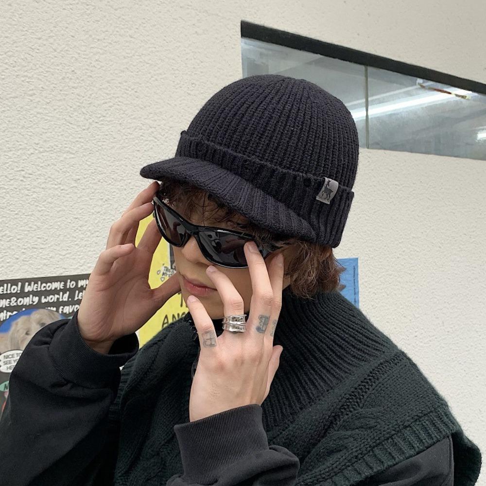 Soft Ear Protection Peaked Cap Headgear Knitted Elastic Hat Classic Earflap Woolen Hat  Keep Warm