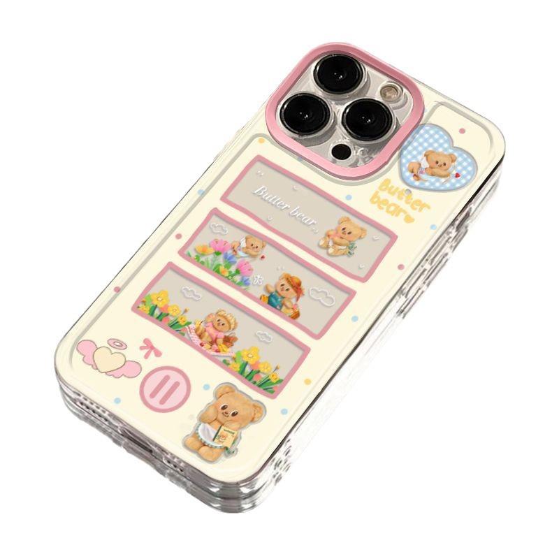 Creative Bear Is Suitable for IPhone16promax14 Phone Cases and IPhone 15 Transparent Protective Cases