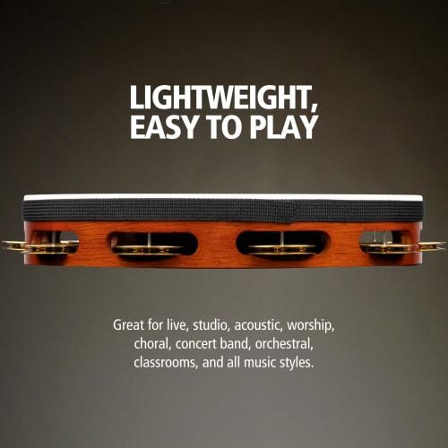 MEINL Percussion Traditional Goat-Skin Wood Tambourine with Brass Jingles, 1-Row, TAH1B-AB