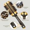 Large Round Brush for Blow Drying, Aluminum Round Hair Brushes for Women, Roller Brush for Blow Drying and Styling, Gold, For Curly and Straight-2