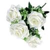 2 Bouquets Artificial Rose Flower Bunch Faux 7 Heads Velvet Rose Bouquet Flower