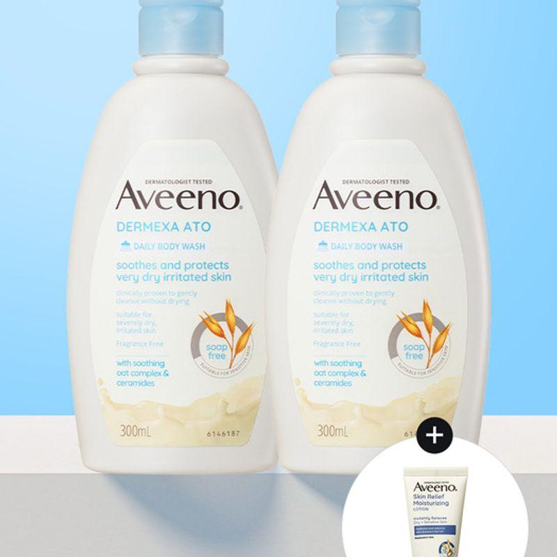 Aveeno [Skin Relief Lotion 30g] Aveeno Dermaxa Daily Body Wash 300mlx2 (Skin Lotion 30) A Dermex Daily Body Wash 300mlx2