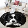 Adorable Puppy Round Area Rug,Carpet Rug for Living Room Bedroom Sofa Playroom Decor,Non-slip Floor Mat