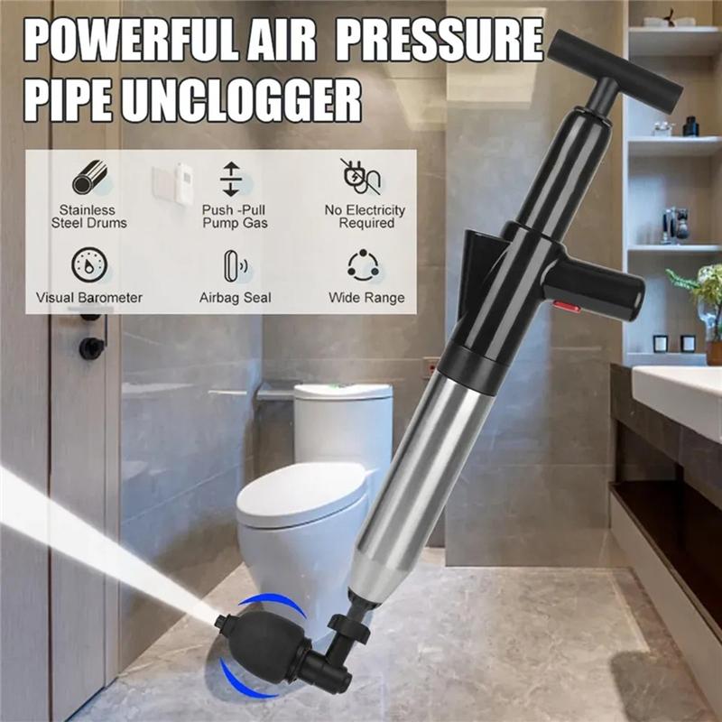 Sewer Pipe Unblocking Tool Toilet Plunger High Pressure Drain Plunger Dredging Clog Removal Air Drain Blaster