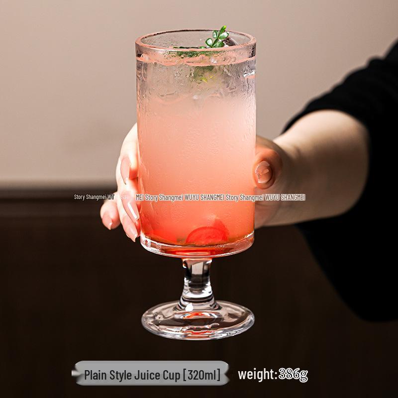 Elegant Glass Cylinder Cup for Juice, Cocktails, Tea & Cold Drinks