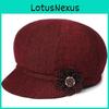 Polyester Elderly Women Cap With Flower Decoration For Spring Autumn Casual Wear