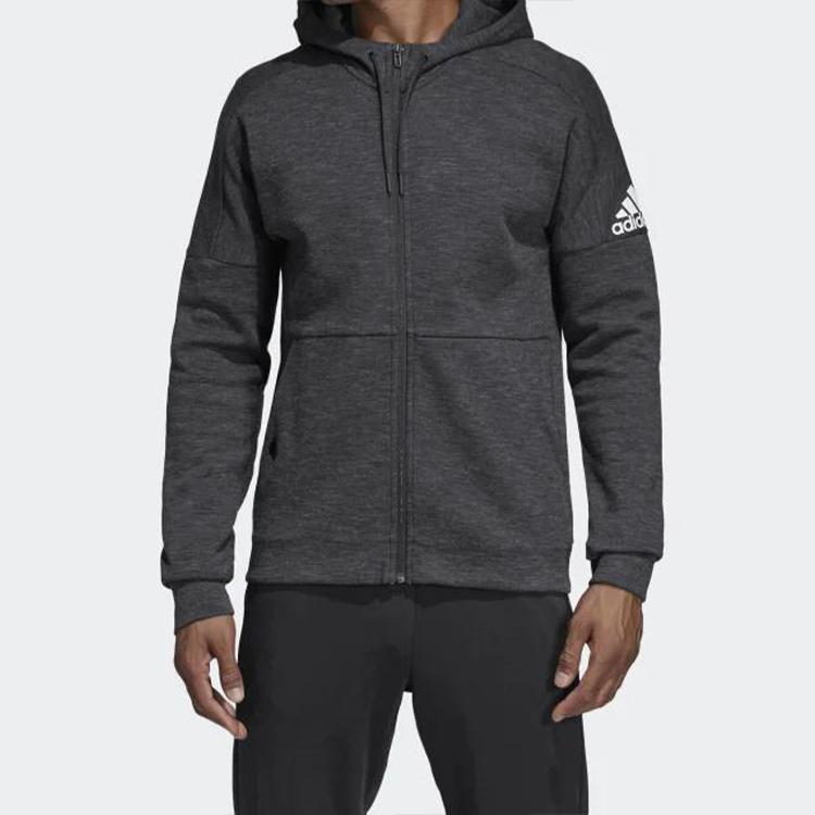 Adidas Knit Windproof Breathable Hooded Jacket Men Jackets Iron-Gray DU1135