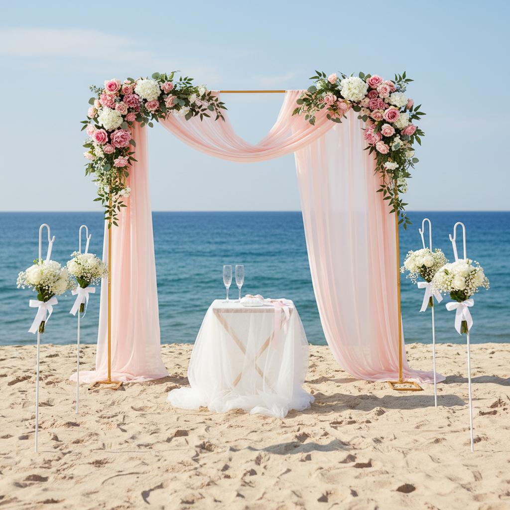 9.8x9.8ft Wedding Arch Frame 20mm Square Tube, Mustard Yellow - Adjustable for Wedding/Birthday/Baby Shower