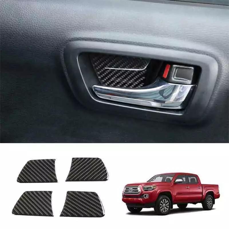 Fits For Toyota Tacoma 2015- Real Carbon Fiber Interior Door Bowl Cover Trim
