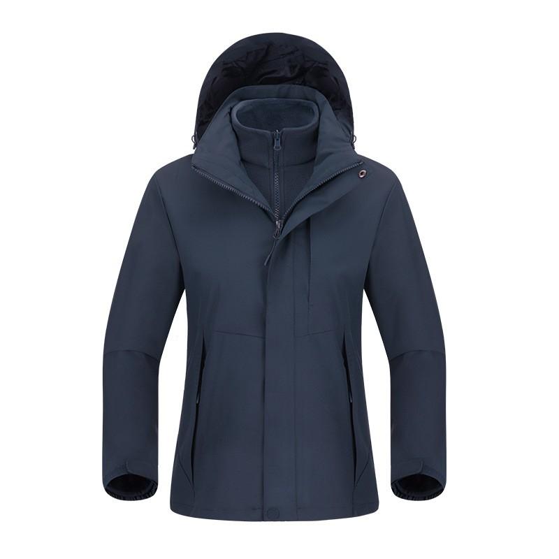 Men Women 3-in-1 Waterproof Windproof Hiking Jacket With Removable Fleece Liner Camping Outdoor Travel