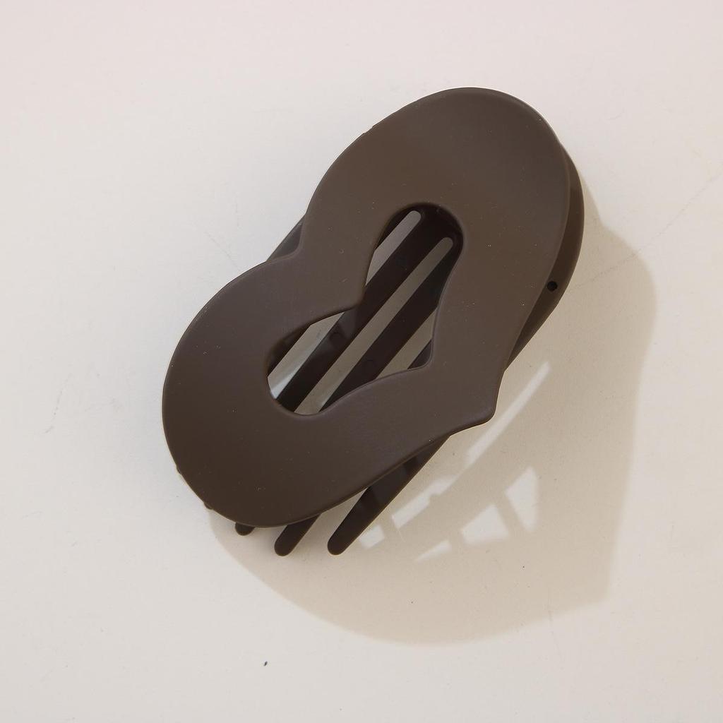 Pince à chignon ovale élégante à dos plat - Design requin incurvé
