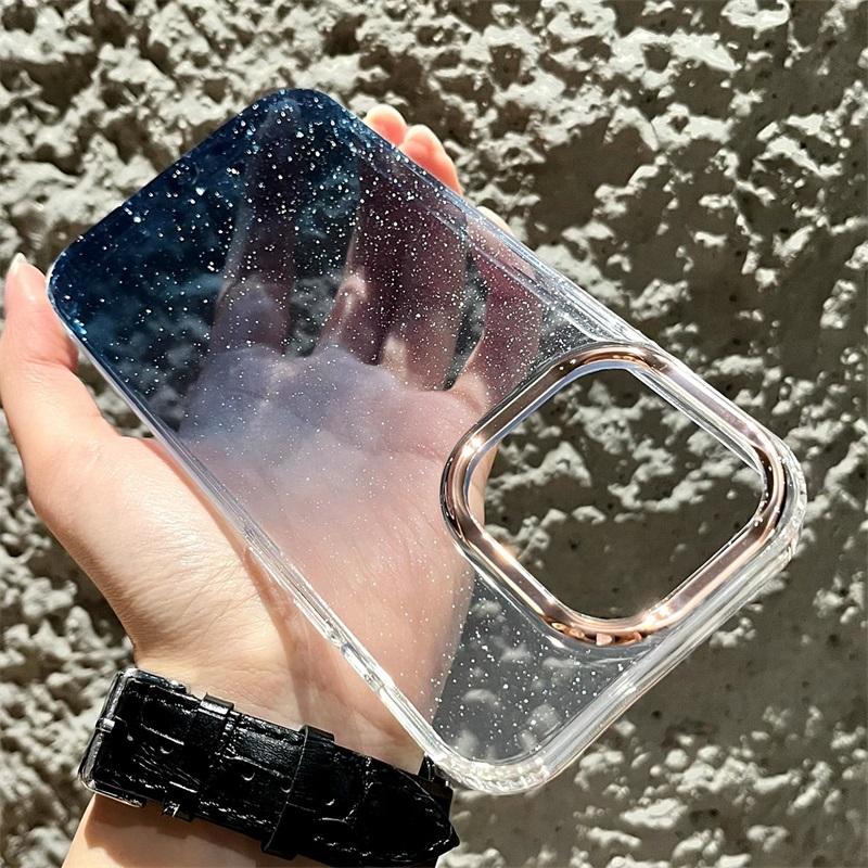 Transparente Handyhülle mit Farbverlauf und Glitzer für iPhone 14 Pro Max 13 12 11 Pro Max 13 14 Plus, stoßfeste, durchsichtige Acryl-Abdeckung