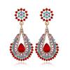 S925 silver needle niche baroque retro personalized crystal stud earrings women's fashion versatile long temperament earrings