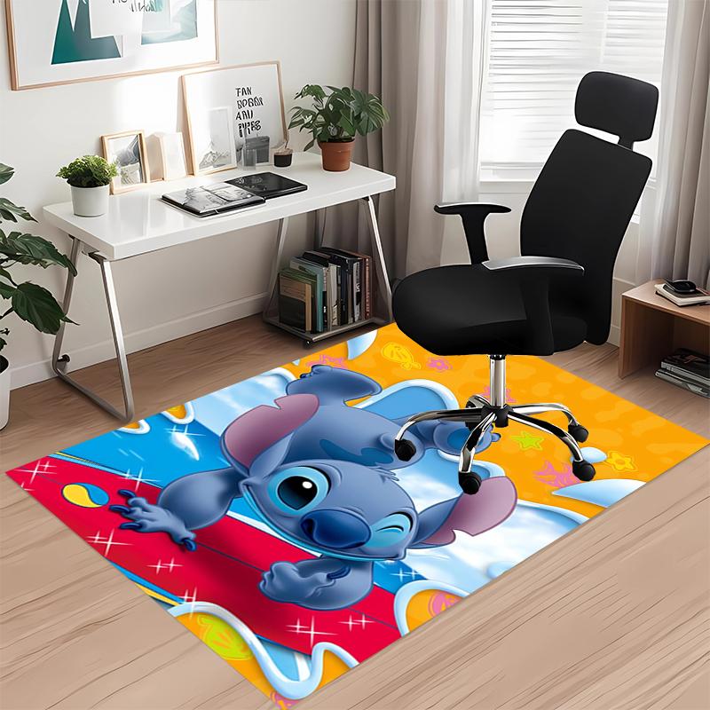 Stitch Printed Carpet, for Office Chair Living Room Bedroom Kitchen Room Decor Gifts.